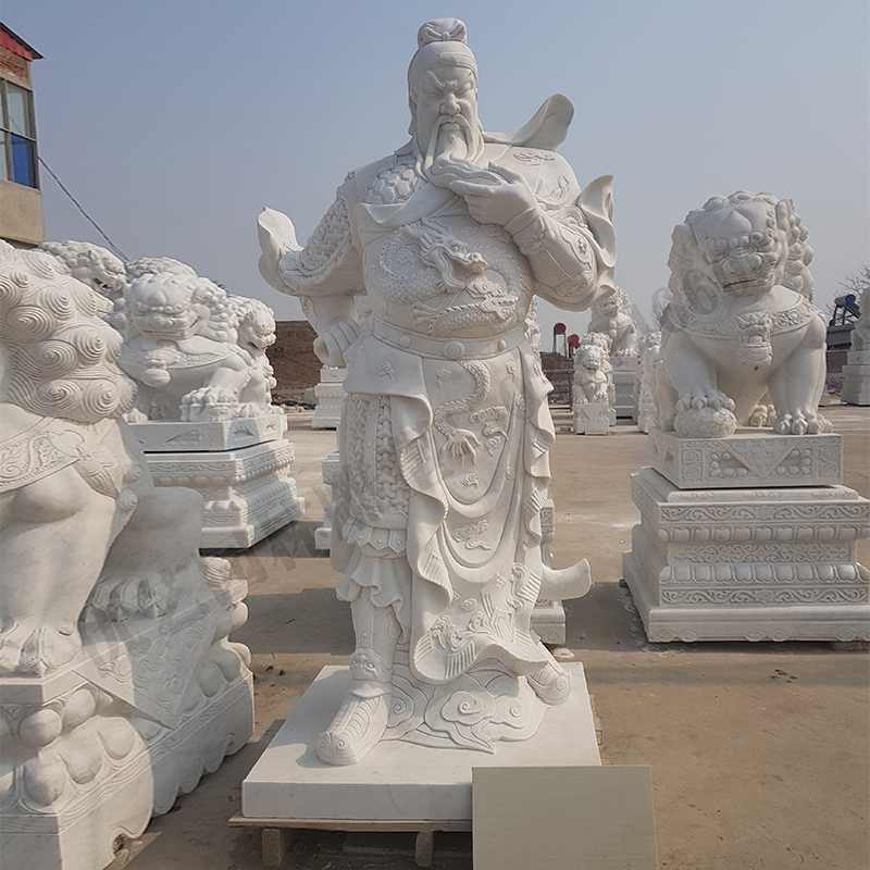 漢白玉關(guān)公像，大理石關(guān)公像，石雕關(guān)公雕像，石材關(guān)公像