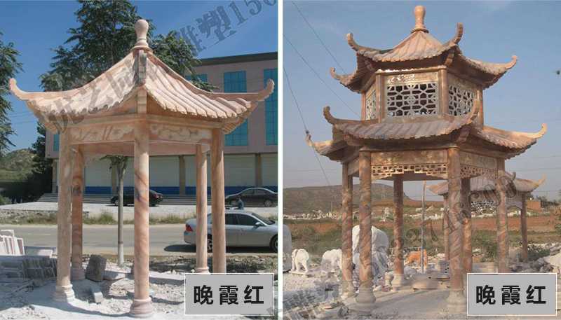 中式大理石涼亭，石雕涼亭廠家，石雕景觀涼亭定制