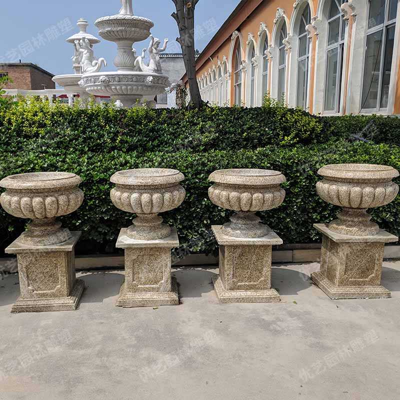 景觀石材花盆，花崗巖花缽